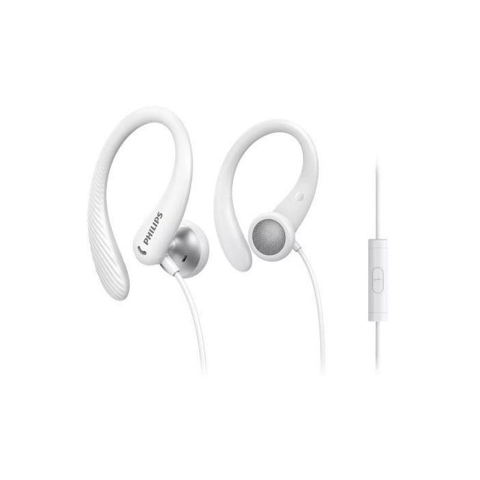 Philips TAA1105WT/00 Auriculares Deportivos Intrauditivos Blancos, Micrófono, Jack 3.5, Resistentes al Sudor IPX2, Gancho de Oreja 0 Philips TAA1105WT/00 Auriculares Deportivos Intrauditivos Blancos, Micrófono, Jack 3.5, Resistentes al Sudor IPX2, Gancho de Oreja 0