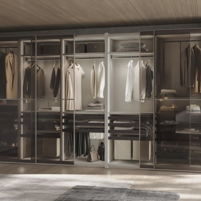 Emuca Bastidor con guías de cierre suave y extracción total para accesorios de armario Quartz, 662-688mm, Aluminio y Plástico, Titanio 3