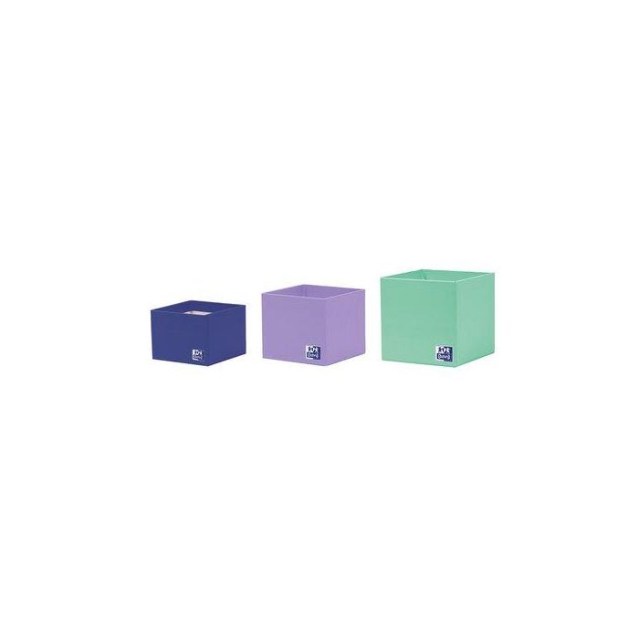 Oxford Organizador Sobremesa 3 Cubiletes Encajables, Colores Lavanda, Ice Mint, Azul