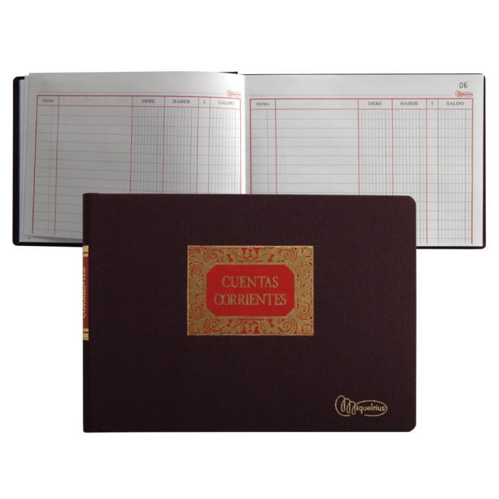 Miquelrius Libro de Contabilidad Cuarto Apaisado 100 Hojas Debe Haber y Saldo 1