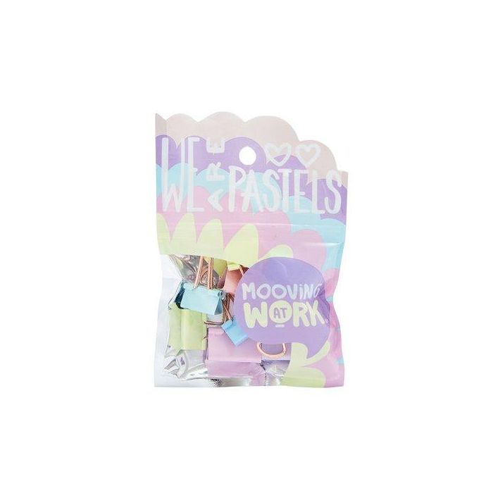 Pinza Pala Abatible Mooving Pastel 19 Mm. Blister De 12 Col. Surtidos