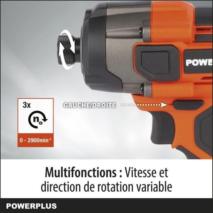 Destornillador de choque inalámbrico 20V 180 nm - Powdp20100 de potencia dual - Entregado sin batería o cargador 3 Destornillador de choque inalámbrico 20V 180 nm - Powdp20100 de potencia dual - Entregado sin batería o cargador 3