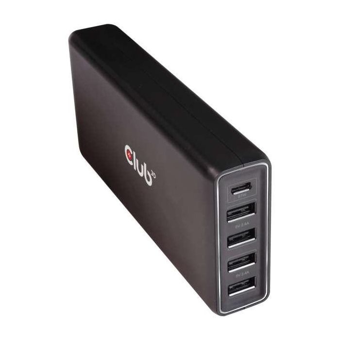 Club3D Schnellladegerät 1xUSB Typ C. 4xUSB Typ A. PD 111W retail 1