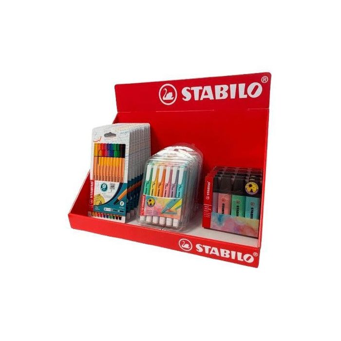 Stabilo Bandeja Expositora Surtido Point 88 + Boss Original Pastel + Swing Cool Pastel