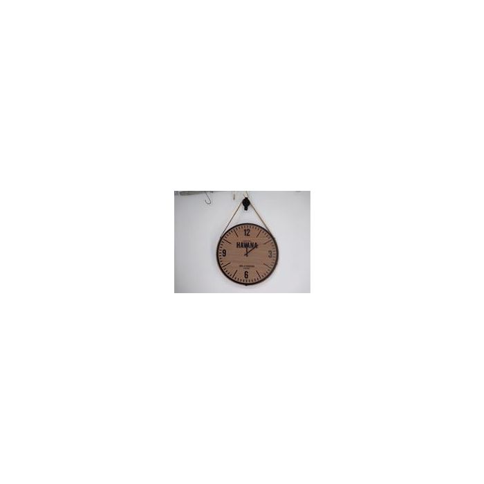 DKD Home Decor Reloj de Pared Loft Estilo Retro Industrial MDF Natural Negro 63cm (2 Unidades)