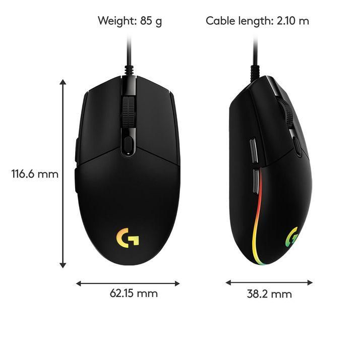 Logitech G203 LIGHTSYNC Gaming Mouse, USB Type-A, Black 7 Logitech G203 LIGHTSYNC Gaming Mouse, USB Type-A, Black 7