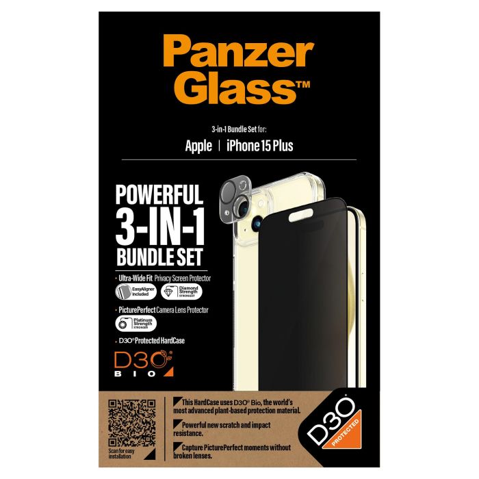 PanzerGlass Protector de Pantalla Vidrio Templado 9H para iPhone 15 Plus - Kit 3 en 1 con Aplicación en Seco, Resistente a Golpes y Anti-huellas 4 PanzerGlass Protector de Pantalla Vidrio Templado 9H para iPhone 15 Plus - Kit 3 en 1 con Aplicación en Seco, Resistente a Golpes y Anti-huellas 4