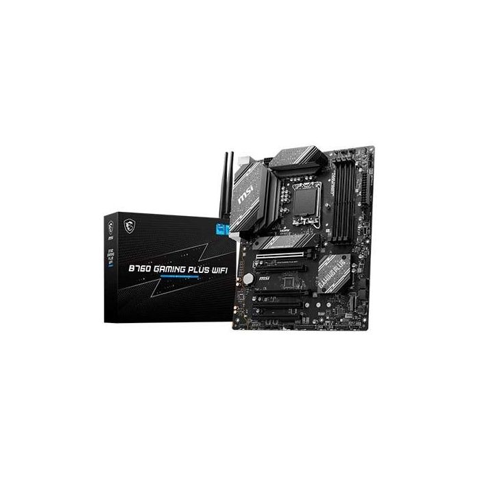 MSI PRO B760 Gaming Plus WiFi LGA 1700 DDR5 - Placa Base Intel ATX para Celeron/Pentium Gold, M.2, SATA, USB 3.2, HDMI, DisplayPort