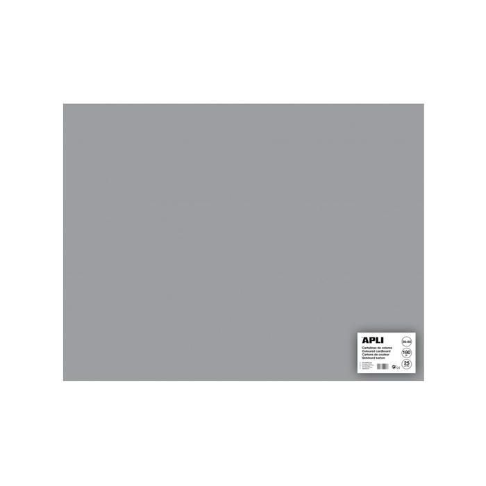 Apli Cartulina 50x65 cm 170 gr Pack de 25H Gris para Manualidades y Scrapbooking Apli Cartulina 50x65 cm 170 gr Pack de 25H Gris para Manualidades y Scrapbooking