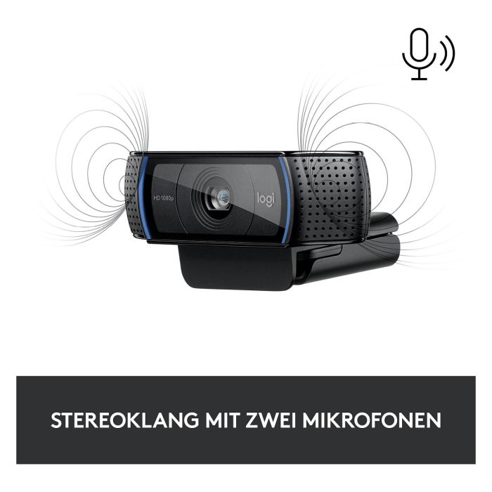 Logitech Webcam C920s HD Pro Enfoque Automático 1080p Full HD con Tapa de Privacidad 3