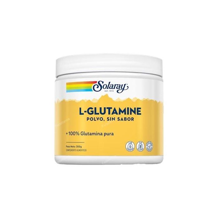 SOLARAY L-Glutamina Sabor Neutro Polvo 300g - Aminoácido apto para veganos
