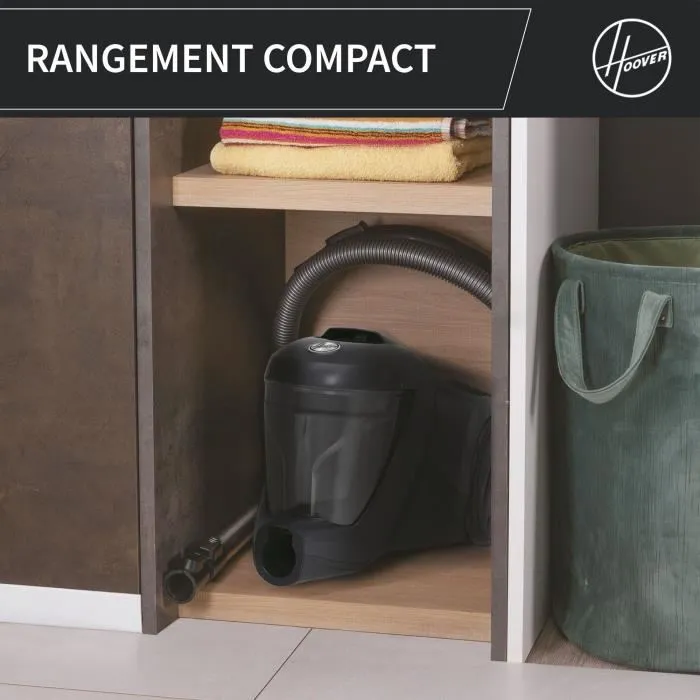 Hoover Aspirador de Bidón sin Bolsa HP321PAF - 850 W - 75 dBA - 2 L - Gris 1