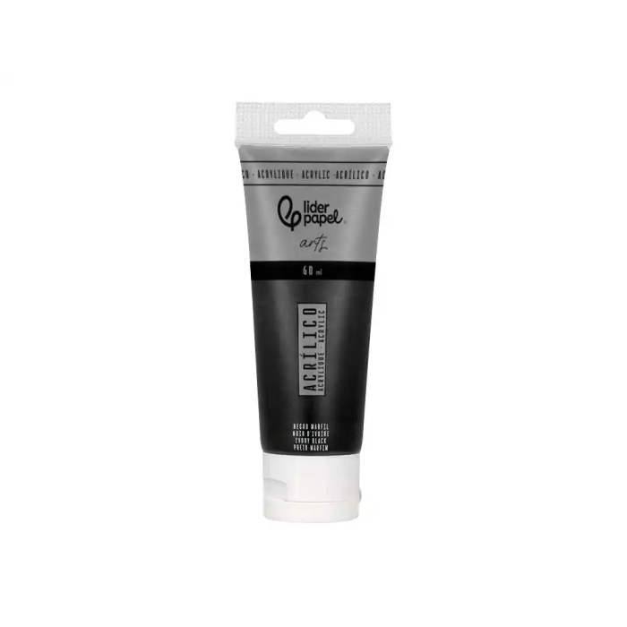 Liderpapel Pintura Acrílica Tubo Plástico 60 ml Color Negro Marfil 1