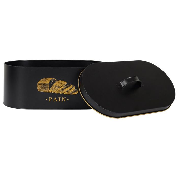 Cook Concept Caja Metal "Pain" Lounge - Negro mate con dorado, 34x18x17 cm 3 Cook Concept Caja Metal "Pain" Lounge - Negro mate con dorado, 34x18x17 cm 3