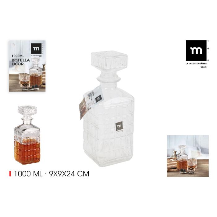 Botella de Vidrio para Licor 1L - La Mediterranea (12 Unidades) Botella de Vidrio para Licor 1L - La Mediterranea (12 Unidades)