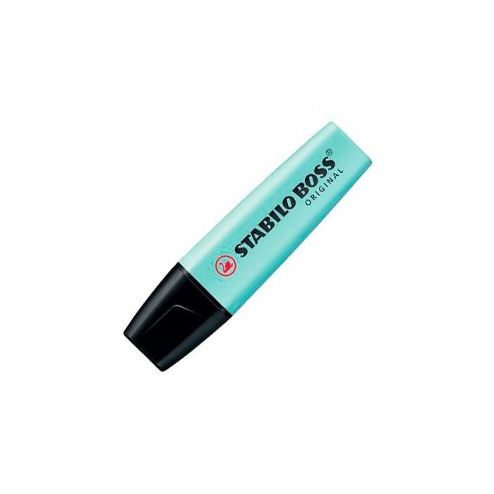 Stabilo Marcador Fluorescente Boss Original Turquesa Pastel (10 Unidades) Tinta Base Agua, Tecnología Antisecado 4h (10 Unidades)
