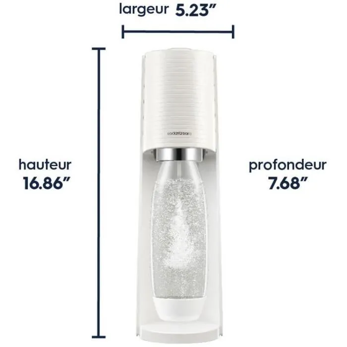Sodastream Terra Máquina Carbonatadora Blanca Pack 2 Botellas LV + 1 Cilindro de Intercambio CQC 2