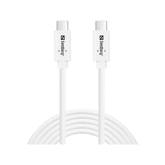 Sandberg USB-C to C USB 3.2 Gen2 Cable, 10 Gbps, Carga Rápida PD 100W, 2 Metros
