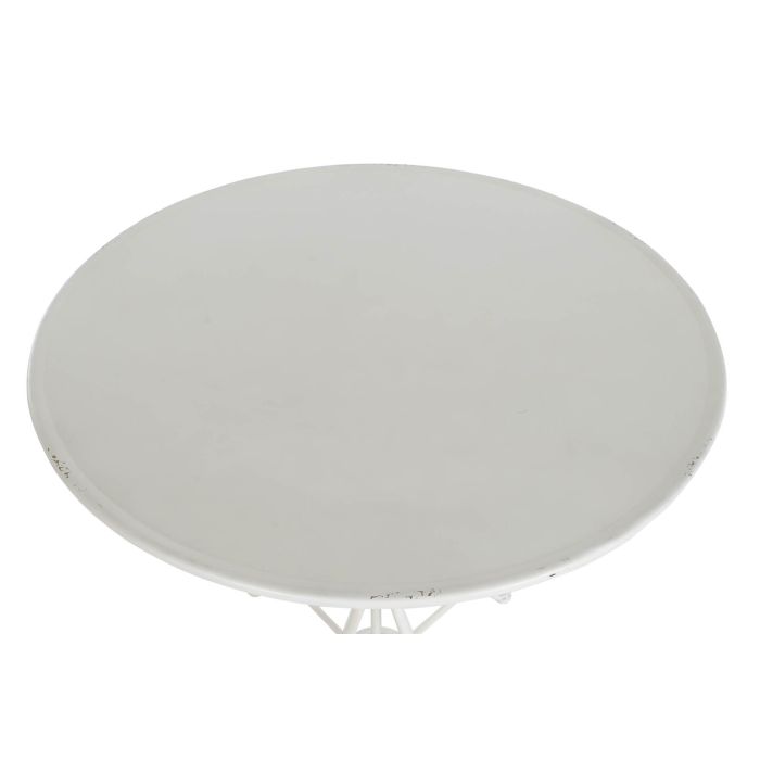 DKD Home Decor Mesita Auxiliar Tradicional Blanca Metálica Desmontable 81 x 81.5 x 81 cm 1 DKD Home Decor Mesita Auxiliar Tradicional Blanca Metálica Desmontable 81 x 81.5 x 81 cm 1