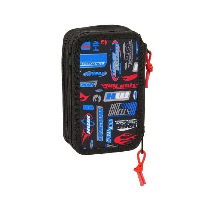 Safta Plumier Triple Hot Wheels 37 Piezas 12,5x19,5x5,5 Cm 1