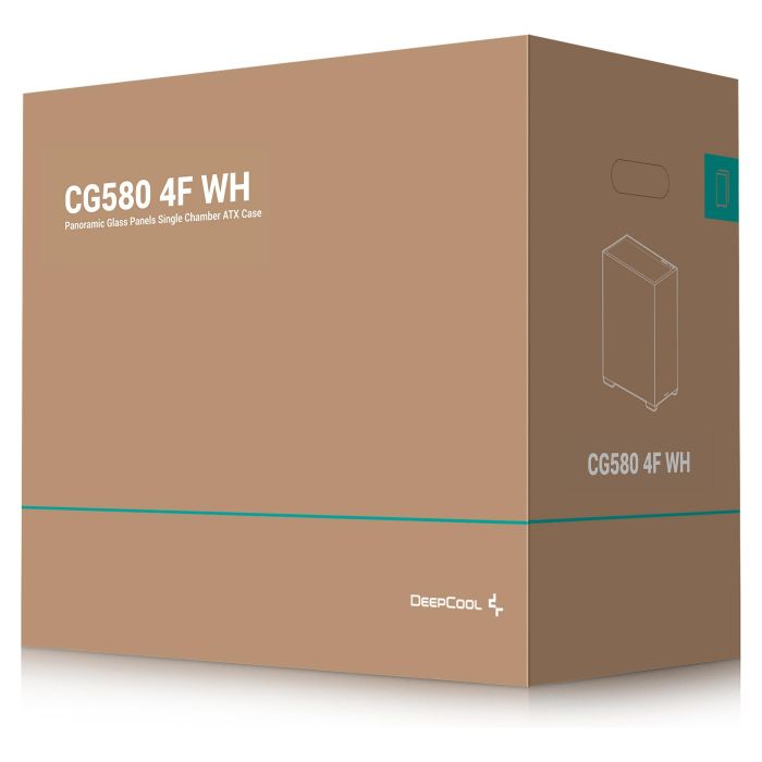 Deepcool Caja Gaming CG580 4F WH Blanca con 4 Ventiladores ARGB - Chasis ATX con Cristal Templado para Gaming y PC de Alto Rendimiento