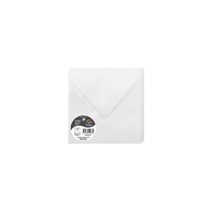 Sobre Clairefontaine Pollen 165X165 120G Blanco Metalizado Paquete De 20