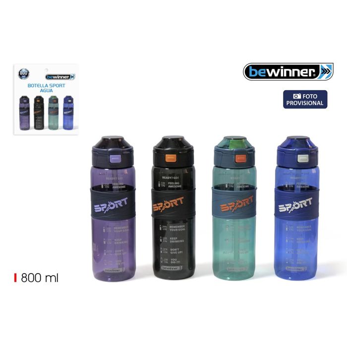 Prj Botella Sport Agua Transp.800Ml Bewinner (12 Unidades) 0 Prj Botella Sport Agua Transp.800Ml Bewinner (12 Unidades) 0