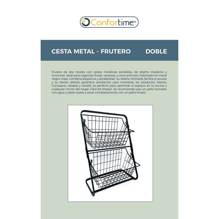 Confortim Frutero Metal Doble 28 x 18 x 39 cm 5