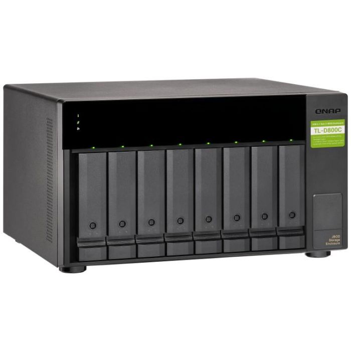 Qnap Servidor NAS TL-D800C 8 Bahías, Unidad de Disco Duro, SATA 6 Gb/s, USB 3.2 Gen 2 4
