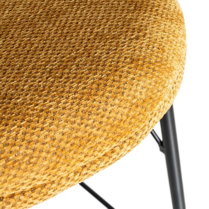 Taburete Mostaza Tejido-Metal Salón 46,50 X 46,50 X 90 cm