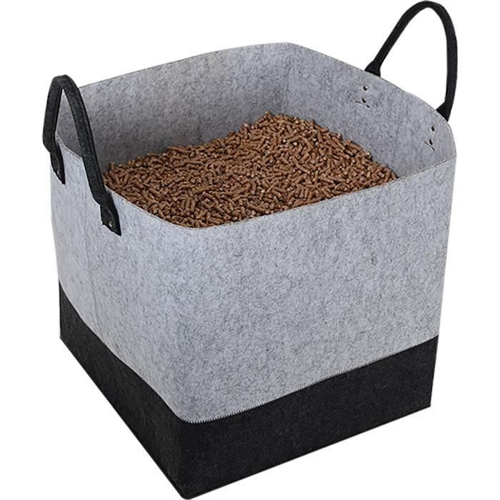 Saco de pellets de fieltro - EDA - Jura Montania - 60 L - Capacidad 45 kg - 40 x 40 x Al. 40 cm - Gris hormigón / Gris antracita 0 Saco de pellets de fieltro - EDA - Jura Montania - 60 L - Capacidad 45 kg - 40 x 40 x Al. 40 cm - Gris hormigón / Gris antracita 0