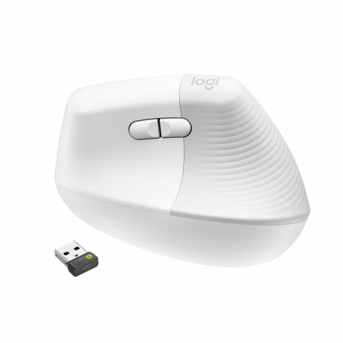 Logitech Ratón Vertical Lift, Inalámbrico, Bluetooth, 4000 PPP, Ergonómico, Blanco Hueso 4