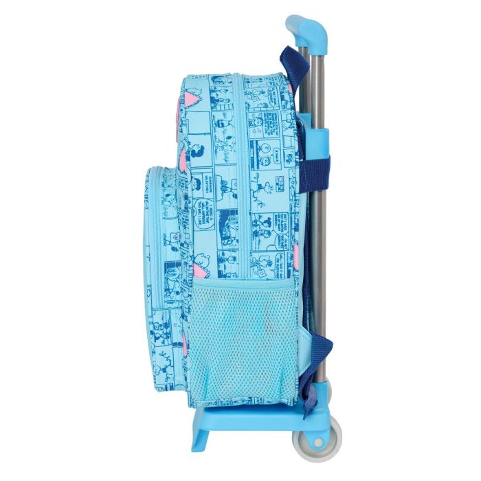 Mochila Escolar con Ruedas Snoopy Love Azul 26 x 11 x 67 cm 26 x 34 x 11 cm 1