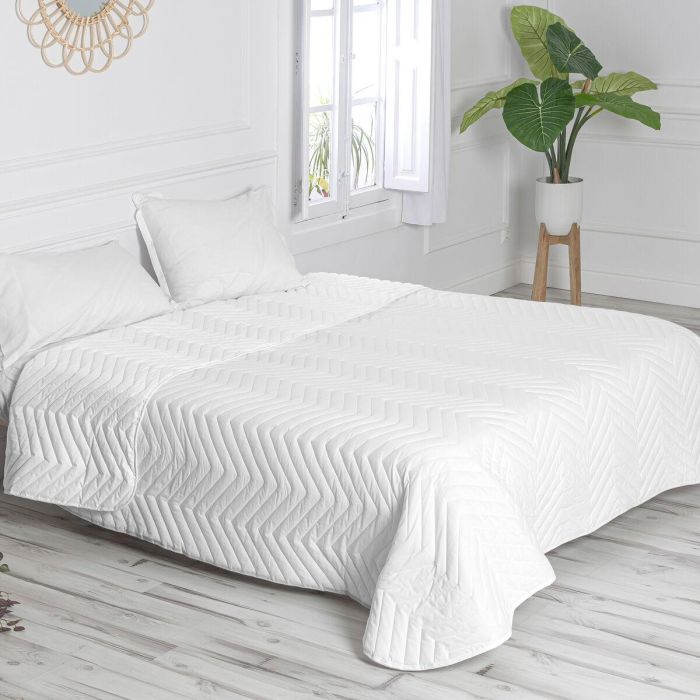 Colcha HappyFriday BASIC Blanco Cama de 80/90/105 180 x 260 cm 33 x 16 x 43 cm 4