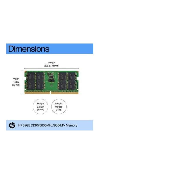 HP 32GB DDR5 5600 SODIMM Memory 1 HP 32GB DDR5 5600 SODIMM Memory 1