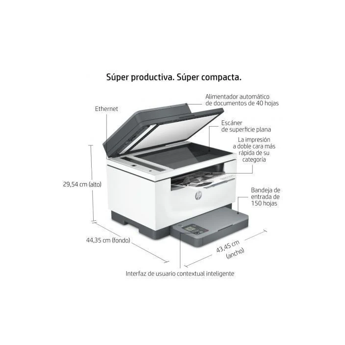 HP Impresora Multifunción Láser Monocromo M234sdn - 29 ppm, Impresión/Copia Automática a Doble Cara, Escáner, Conectividad de Red, para Oficina
