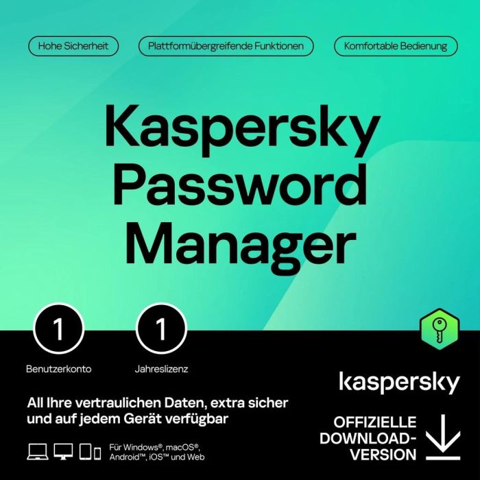 Kaspersky Password Manager – 1 Dispositivo, 1 Año – Licencia ESD Descargable