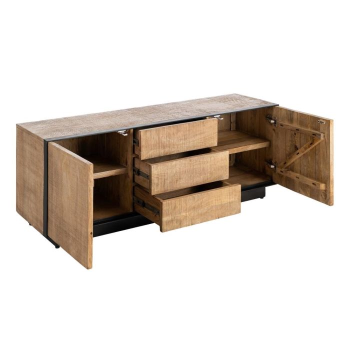 Mueble Tv Natural Madera de Mango Salón 150 X 44 X 55 cm