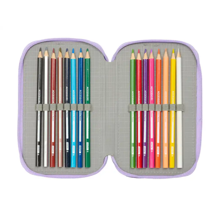 Plumier Triple Frozen Spirit Lila 12,5 x 19,5 x 5,5 cm 37 Piezas 4