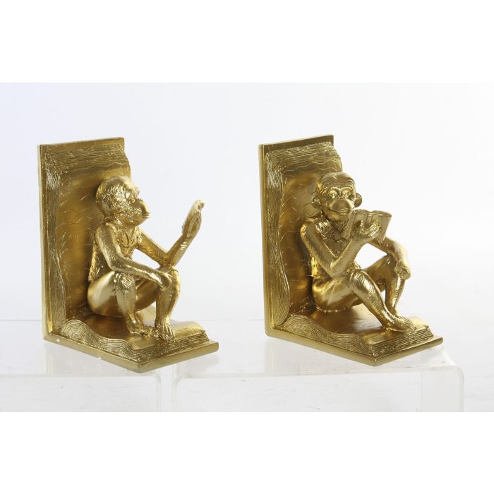 DKD Home Decor Sujetalibros de Resina Dorados con Diseño de Monos - Estilo Colonial, Set de 2, 10x18x27 cm 3 DKD Home Decor Sujetalibros de Resina Dorados con Diseño de Monos - Estilo Colonial, Set de 2, 10x18x27 cm 3