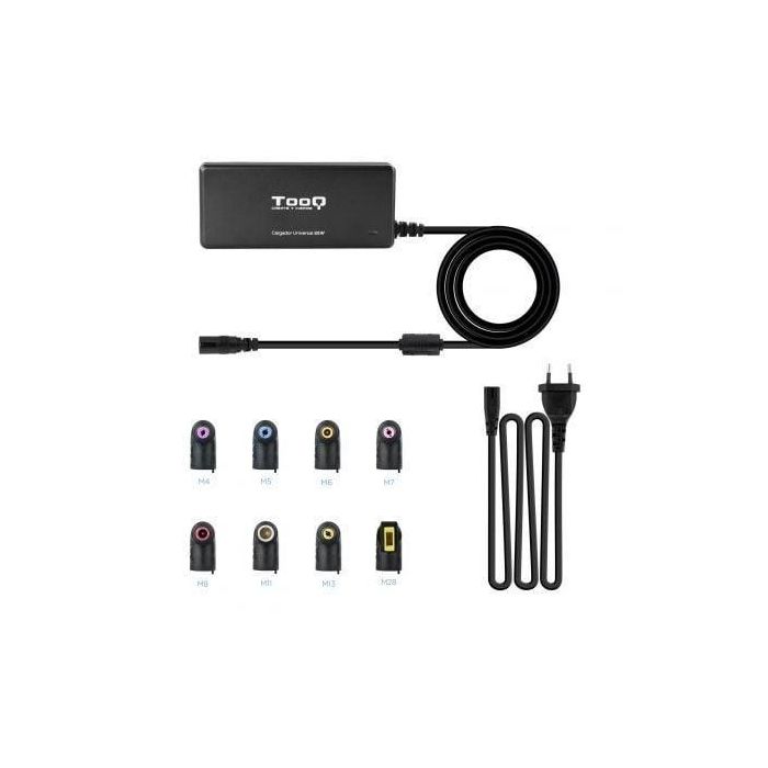 TooQ TQLC-65BS02AT Cargador Universal Portátil Automático 65W con 8 Conectores DC, Multivoltaje 18.5-20V y USB 3 TooQ TQLC-65BS02AT Cargador Universal Portátil Automático 65W con 8 Conectores DC, Multivoltaje 18.5-20V y USB 3