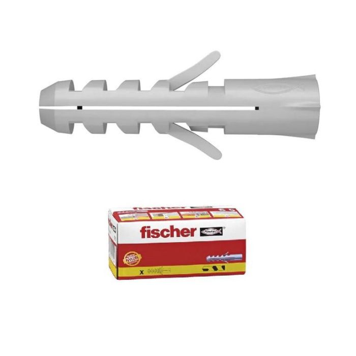 Fischer Caja 100 Tacos Nylon Modelo S 5mm para Tornillos 3-4mm - Medida Taco 6-30