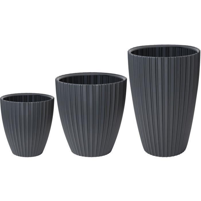 Maceta - Garden ID - Fancy - 40 x 58 cm - Para jardín, balcones o interiores - Antracita 3 Maceta - Garden ID - Fancy - 40 x 58 cm - Para jardín, balcones o interiores - Antracita 3
