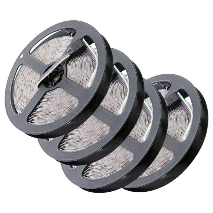 PL-219012-RGB-IP33-PK4-AP Pack 4 Tiras LED RGB SMD5050 Flexible Autoadhesiva 12V 5M 72W 4200Lm IP33 40.000H para Vitrinas y Decoración 2 PL-219012-RGB-IP33-PK4-AP Pack 4 Tiras LED RGB SMD5050 Flexible Autoadhesiva 12V 5M 72W 4200Lm IP33 40.000H para Vitrinas y Decoración 2