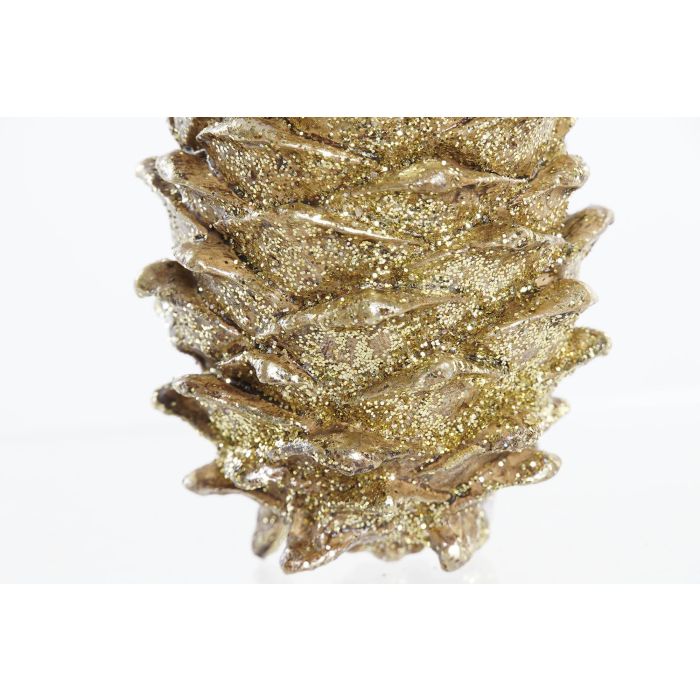 DKD Home Decor Figura de Navidad Tradicional con Piña, Resina Dorado Plateado, 7.5x7.5x13 cm, Pack 3 Unidades 2