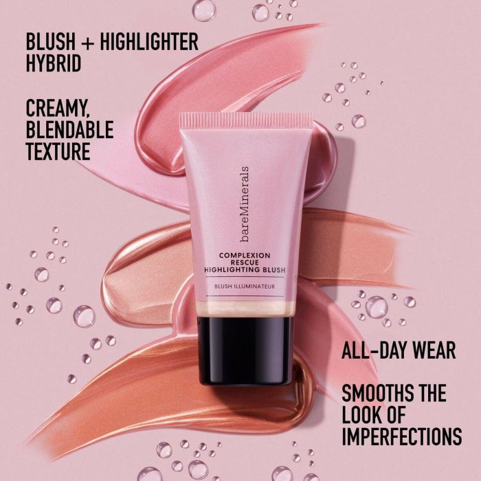 Bare Minerals COMPLEXION RESCUE Colorete Iluminador Gel-Crema Peach Glow 15ml - Hidratante, Larga Duración, Vegano, Sin Parabenos 3