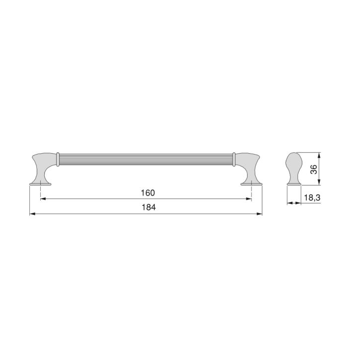 Emuca Lote de 20 tiradores para mueble Suez, L184mm, intereje 160mm, Aluminio, Pintado negro 11