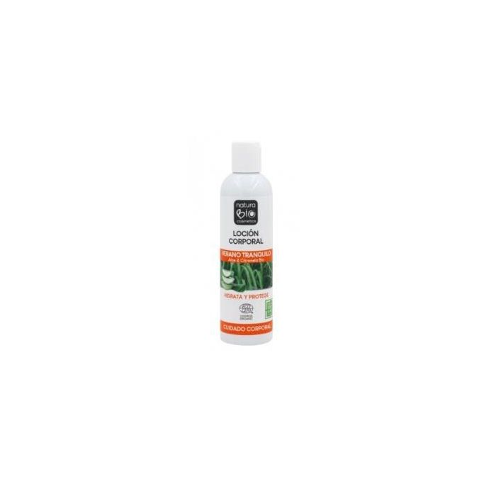 NATURABIO COSMETICS Loción Corporal Citronela Bio 250 ml - Hidratante y Refrescante con Efecto Repelente de Insectos, Vegana