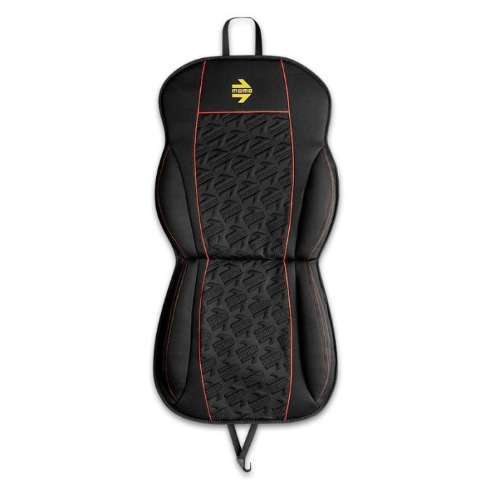 Momo Respaldo de Asiento Estilo Negro-Rojo MOMLSCU50BR con Espuma de Laminación para Mayor Comodidad Universal