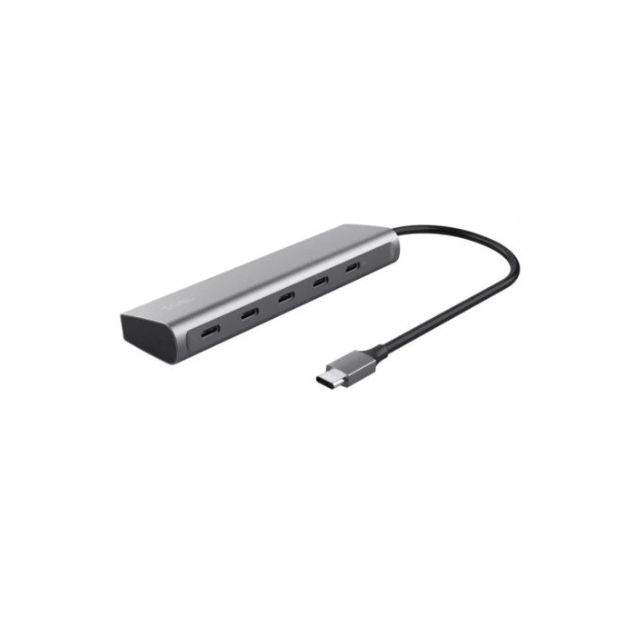 Trust Halyx Hub USB-C 4x USB-C Datos 1x USB-C PD Gris 5 Puertos